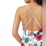 Haney Goldie Floral Bias Cut Silk Slip Dress Midi White Criss Cross Back sz 2 Photo 5