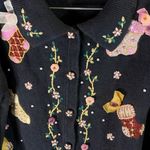 Vintage Ugly Christmas Sweater Cardigan Size L Black Size L Photo 1