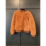 Love Token  Faux Fur copper brown Bomber zip light soft fuzzy Jacket M Photo 9