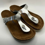 Birkenstock  Mayari‎ Silver Thong Sandals EU 38 US 7 Narrow Width Comfort Slides Photo 0