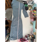 Soft Surroundings  Blue Casual Drawstring Hoodie Dress‎ Size Small Photo 8