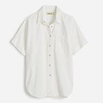Madewell  Denim Short Sleeve Shirt in White, Size Large Photo 5