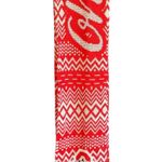 Ohio State Buckeyes Red Silver Knit Scarf with Fringe "O" Logo "OHIO STATE" Photo 0
