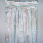 Karen Scott Vintage Medium  White and Blue Striped Midi Skirt 100% Cotton, Pastel Photo 8