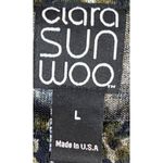 Clara Sun Woo Tunic Size Large 3/4 Sleeves Green Abstract Artsy Business Casual Photo 7