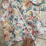 Ralph Lauren Lauren Floral Linen Button Down Shirt Womens M Pastel EUC Photo 5