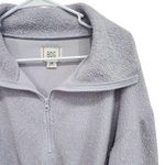 BDG Urban Outfitters Quarter Zip Cropped Sweatshirt Lilac Faux Fur Size Large Photo 6