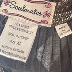 Soulmates Metallic Pleated Bow Neck Blouse XL Shimmery High Neck Party Top Photo 6