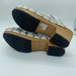 Johnny Was Dormi Silver Green Leather Brocade Wooden Clogs Women size 7.5 / 8.5 Photo 7