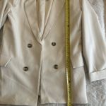 The‎ Workshop women's blazer with shoulder pads and pockets, size Large Beige Tan Photo 7
