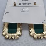 SheIn NWT  Gold & Green Dangling Earrings Photo 4