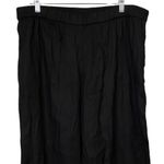 Susan Graver Black Wide Leg Cropped Pants Lace Trim Elastic Waist Women's 16 Photo 11