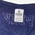 PINK - Victoria's Secret VS PINK 2015 navy blue and red Patriots V-neck t-shirt with sequins Photo 2