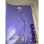 Claire’s 6prs Hoop Earrings Card, 3prs Stackable Earrings, & 1 Anklet. New Silver Photo 3