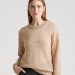 Quince  Baby Alpaca Wool Diamond Stitch Crewneck Sweater Camel Small Photo 0