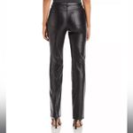 STAUD  Chisel Faux Leather Straight Pants in Black Photo 2