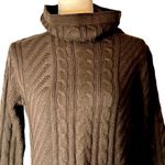 Ninovino Chocolate Brown Cable Knit Turtleneck Sweater Tunic 100% Acrylic Medium Photo 1