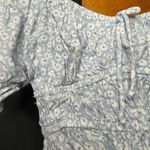 Cotton Candy LA Blue Floral Puff Sleeve Smocked Crop Top Size M Size M Photo 1