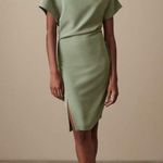 Reiss  Marcia Slash Neck Cinch Waist Dress Pale Sage Green 8 Photo 2