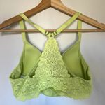 Aerie real sunnie wireless bra halter neck padded lace women's 34B neon green Photo 2