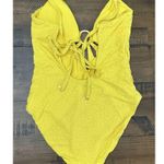 Trina Turk  NWT One Piece Swimsuit Knit Joplin Petal Cut Daisy Yellow 12 Photo 4