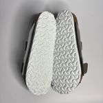 Birkenstock  Arizona Metallic Leather Soft Footbed Sandals in Silver Photo 7