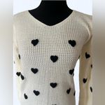Cute cream with black heart sweater dress Photo 1