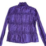Chico's Chico’s Purple Rushed Zip Up Cotton Lightweight Jacket Size Small Photo 11