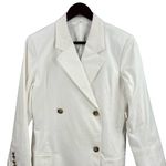 Helmut Lang Womens White Double Breasted Blazer Italian Cotton Size 12 Photo 1