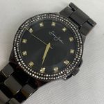Sean John men’s Watch black tone 48mm round case rhinestones quartz 7.5” running Photo 1