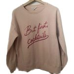 Wildfox Sweatshirt Womens Medium Pink Cocktails Crewneck Lounge Jumper Photo 0