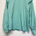 Everlane NWT  The Wing Shoulder Mock Neck Ruffle Long Sleeve Blouse Green Size 8 Photo 4