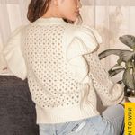 Lulus White Knit Ruffled Sweater Photo 1