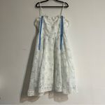 JessaKae Coquette White Blue Floral Lace Midi Dress Size XL Milkmaid Cottagecore Photo 2