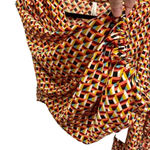 Live 4 Truth NWT  puff sleeve crop v neck blouse with geometric pattern size M Photo 2