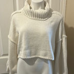 Altar'd State  White Cowl Neck Sweater Modern Ribbed Knit, Size XL Photo 0