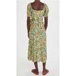 l*space L  Talia Puff Sleeve Ruffle Trim Tie Midi Wrap Dress Boho Peasant Medium Photo 1