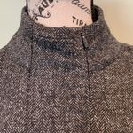 Kyodan  Women’s Small Mock Neck Pullover Sweater Gray Herringbone Tweed Photo 3