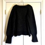 Veronica Beard  Mirnie Metallic V-Neck Long Relaxed Oversized Sweater Black XL Photo 6