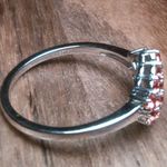 Indian Pink Crystal Platinum Bond Brass Ring (Size 9) Photo 5