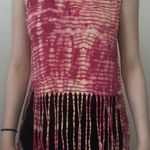 Pink Acid Wash Tie Dye Tank Top Fringe Photo 2