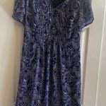 MSK Womens 24W‎ Blue Paisley MIDI Dress Lined Pintuck Church Career Corporate Photo 0