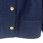 J.Crew  Tweed Wool Blend Bomber Lady Jacket Navy Gold Button Size 20 Photo 7
