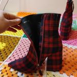 Alias Mae Ahara Bootie EU 36 Plaid Chunky Unique Statement Zipper Red Tartan Size 6 Photo 4
