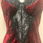 GUZYING Wine Velvet Lace Teddy Bodysuit Photo 6