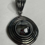 Premier Designs  Antique Silver Tone w Faux Hematite Pendant Only Photo 0