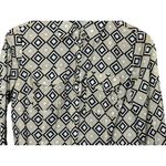 Michael Kors  Black & Tan Geometric Print Retro Look Button-Up Shirt Womens Small Photo 5