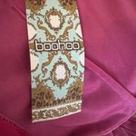 Boohoo Plus Hot Pink Velour Plunge Puff Sleeve Skater Dress Size US Photo 7