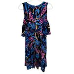 Maeve Anthropologie  Floral ELIA OPEN-SHOULDER DRESS Bell Flutter‎ Sleeve Size 14 Photo 7