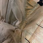 Mable tulle ruffle strapless elegant taupe mini dress women Size Large Photo 7